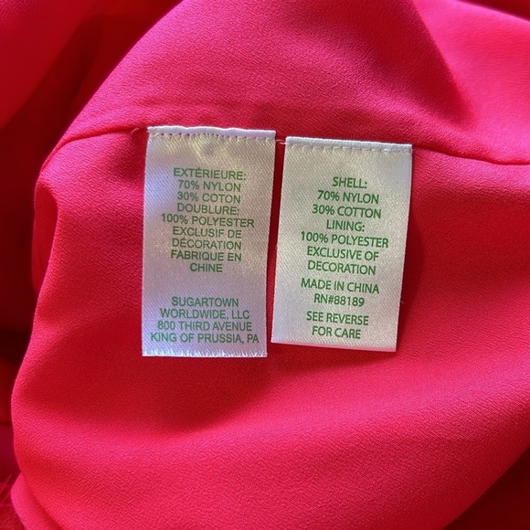 Lilly Pulitzer Averi Lace Top Ruby Red Two Tone Carnival Lace Shirt Sz S - Picture 13 of 16